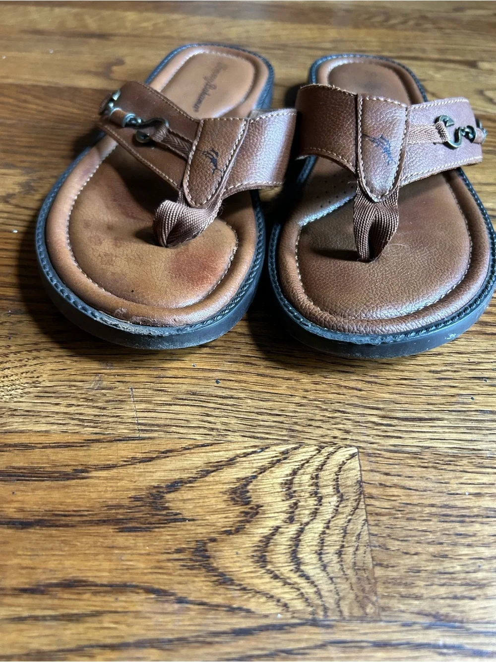 Tommy Bahama Belize Vintage Leather Thong Sandals Men’s Size 10M Brown FlipFlop